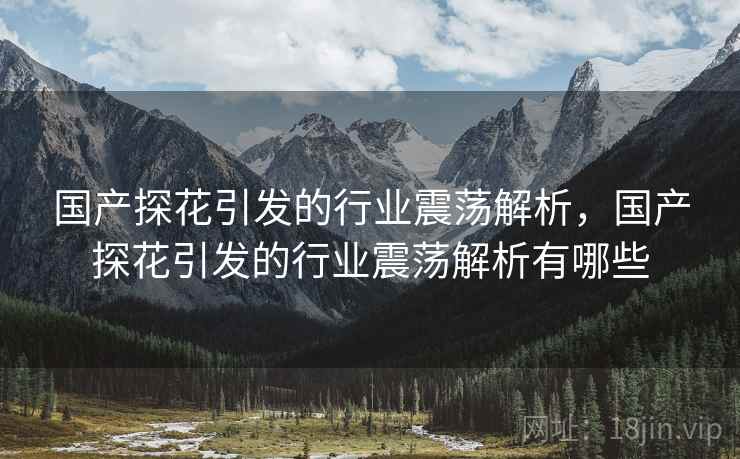国产探花引发的行业震荡解析，国产探花引发的行业震荡解析有哪些