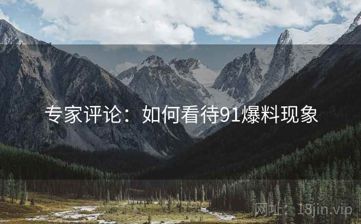 专家评论：如何看待91爆料现象