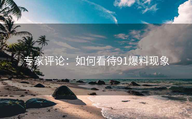 专家评论：如何看待91爆料现象