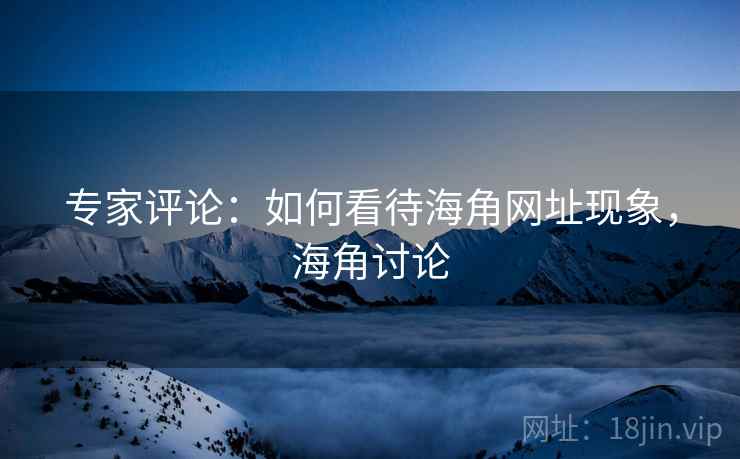 专家评论：如何看待海角网址现象，海角讨论